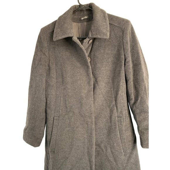 Vintage Italy Long Gray Coat Wool Womens Size 4 8935 - Picture 7 of 12